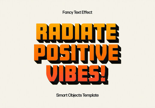 Cartoon 3D Text Effect Mockup