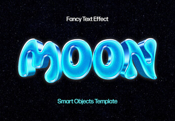 Fancy Blue 3D Text Effect Mockup - obrazy, fototapety, plakaty