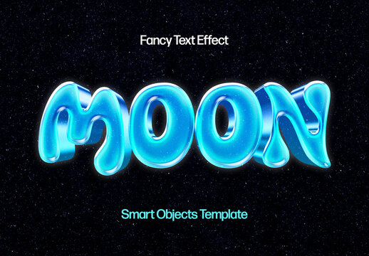 Fancy Blue 3D Text Effect Mockup