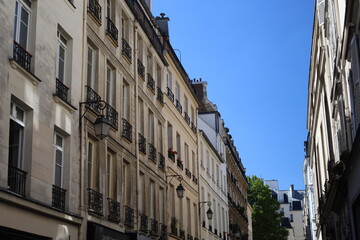 Fototapeta na wymiar typical facade from Paris , real estate and residential building