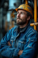 Expressive Worker in Disbelief Glances Sideways