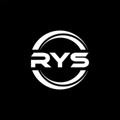 RYS letter logo design with black background in illustrator, vector logo modern alphabet font overlap style. calligraphy designs for logo, Poster, Invitation, etc.