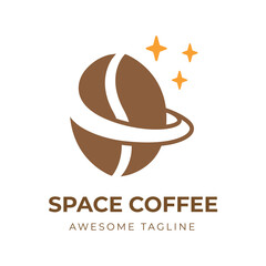 Space Coffee Simple logo design