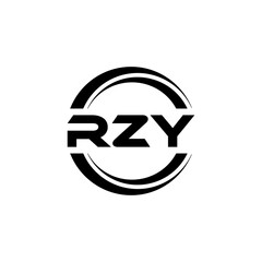 RZY letter logo design with white background in illustrator, vector logo modern alphabet font overlap style. calligraphy designs for logo, Poster, Invitation, etc.