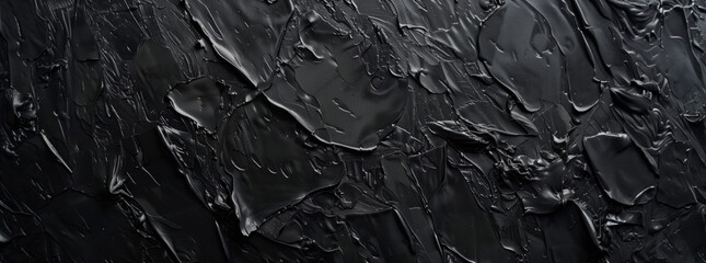 Immersive Rough Black Textured Artwork. Rough, tactile textures across a black immersive artwork surface. - obrazy, fototapety, plakaty