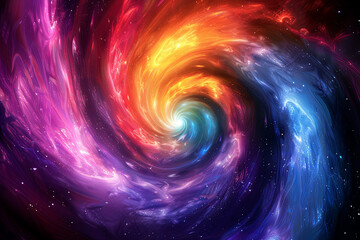 Bright colorful cosmic vortex illustration.  - obrazy, fototapety, plakaty