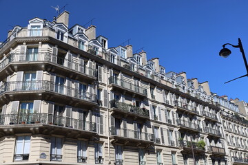 charming facade of residential building , real estate in paris historical center © eric