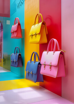 set of stylish trendy handbags,ai