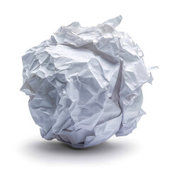 Obraz premium Minimalistic Elegance: Scrunched Paper Ball Isolated on Clean White Background