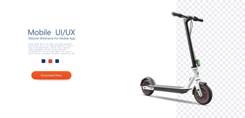 Modern Electric Scooter Isolated on Transparent Background. Sleek electric scooter with a contemporary design, isolated on a transparent background for versatile use