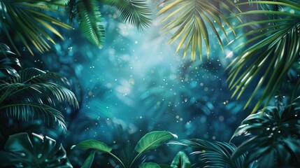 Summer tropical background, particles, advertising banner   - obrazy, fototapety, plakaty