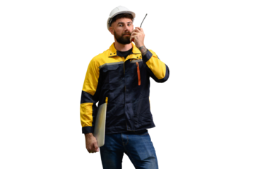 industrial plant maintenance engineering on transparent background,PNG	