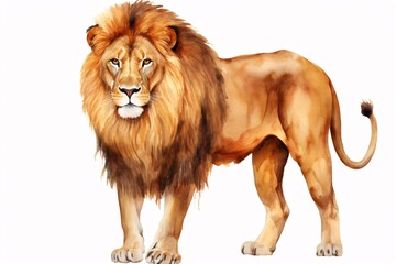 a watercolor of a lion