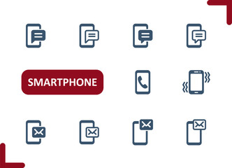 Smartphone Icons. Mobile Phone, Telephone, Phone Call, Texting, Text Message Icon