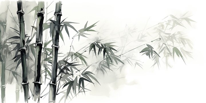 drawing. bamboo. oriental. Hand edited.