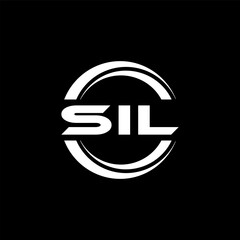 SIL letter logo design with black background in illustrator, vector logo modern alphabet font overlap style. calligraphy designs for logo, Poster, Invitation, etc.