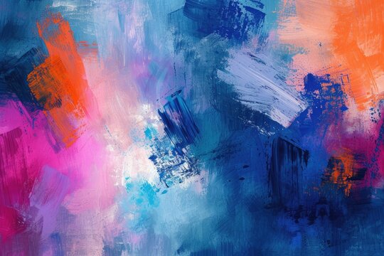 Abstract painting art Modern impressionism technique. Wall poster print template © LivroomStudio