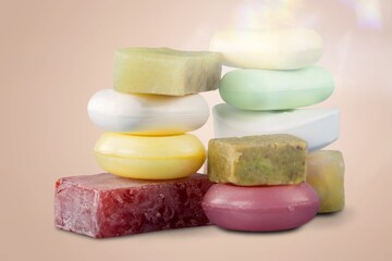 natural handmade colored soap product promotion