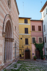 Fototapeta na wymiar Historic buildings of Foligno, Umbria, Italy: Duomo