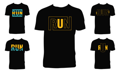 Run Typograph T Shirt Design Bundle