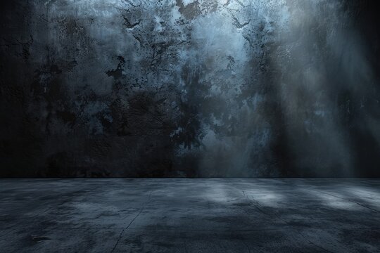backdrop wall background with floor with texture grunge texture with relief spotlight illuminated © LivroomStudio