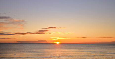 Naklejka na ściany i meble Sunrise at La Mata Beach in Torrevieja, Costa Blanca, Spain