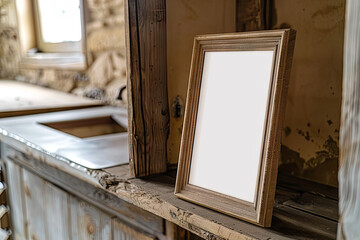 Obraz premium Empty Horizontal Frame Mockup View, Frame blank mock up