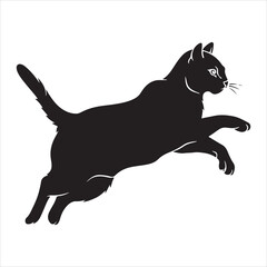 black cat silhouette illustration vector