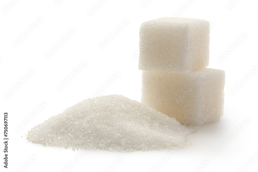 Canvas Prints sugar cubes on white background