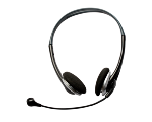 Headset with a microphone isolated on white