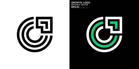 Vector template of growth logo, arrow, up, success, EPS 10 - obrazy, fototapety, plakaty