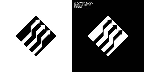 Vector template of growth logo, arrow, up, success, EPS 10