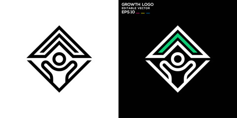 Vector template of growth logo, arrow, up, success, EPS 10