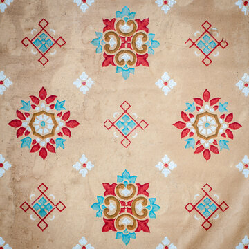 Wrapping paper texture. Geometric flower pattern.