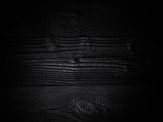 Dark black burned wooden planks background