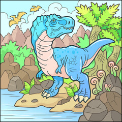 cartoon prehistoric dinosaur, design illustration - 750700773