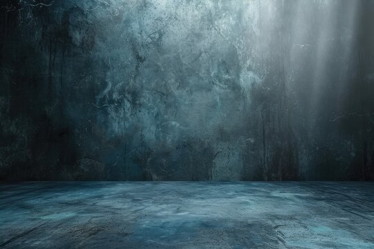 backdrop wall background with floor with texture grunge texture with relief spotlight illuminated © LivroomStudio