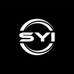 SYI letter logo design with black background in illustrator, vector logo modern alphabet font overlap style. calligraphy designs for logo, Poster, Invitation, etc.
