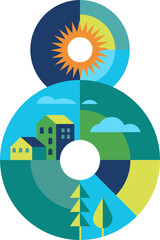 Fototapeta premium Number 8 - Ecological Digits Concept Series