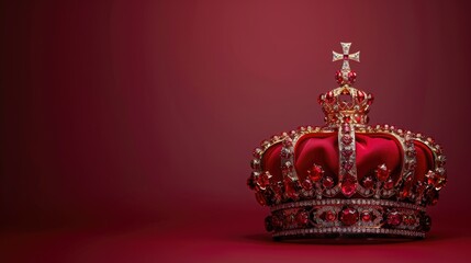Crown, royal background with a lot of empty copy space 