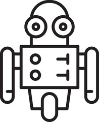 Robot Character Line Art