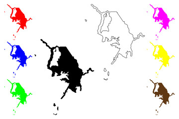 Chapeco city (Federative Republic of Brazil, Santa Catarina state) map vector illustration, scribble sketch Chapecó map