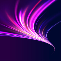 Concept of leading in business, Hi tech products, warp speed wormhole science vector design. Horizontal speed lines background