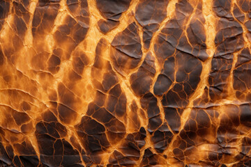 Textured crust of freshly baked brown bread.