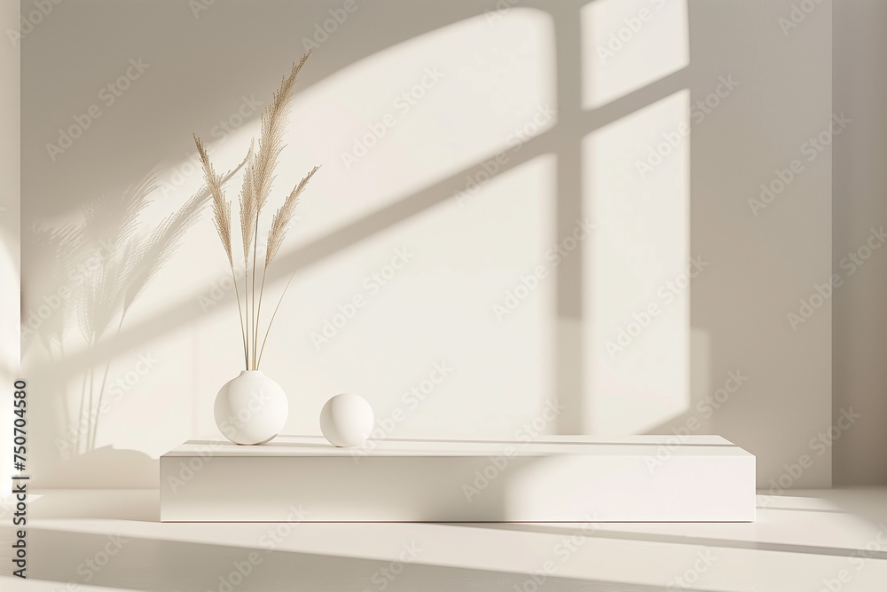 Aufkleber A minimalist geometric mockup scene featuring clean lines and subtle shapes, with a sleek design platform positioned at the center.