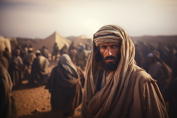 portrait of a middle eastern men in the desert
