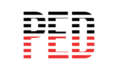 PED three initial letter iconic line negative space minimal logo design vector template. monogram, abstract, wordmark, business, typography, minimalist, brand, company, flat, modern, unique, simple