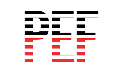 PEF three initial letter iconic line negative space minimal logo design vector template. monogram, abstract, wordmark, business, typography, minimalist, brand, company, flat, modern, unique, simple