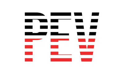 PEV three initial letter iconic line negative space minimal logo design vector template. monogram, abstract, wordmark, business, typography, minimalist, brand, company, flat, modern, unique, simple