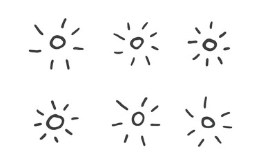 Hand-Drawn Sun Illustrations Set Transparent PNG Isolated